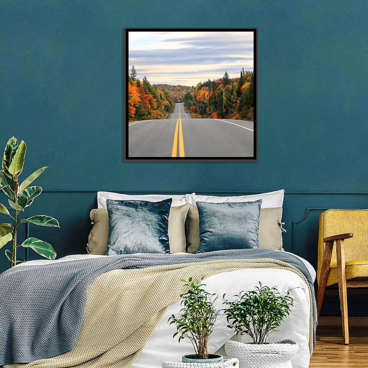 Algonquin Park Road Wall Art in a room, square