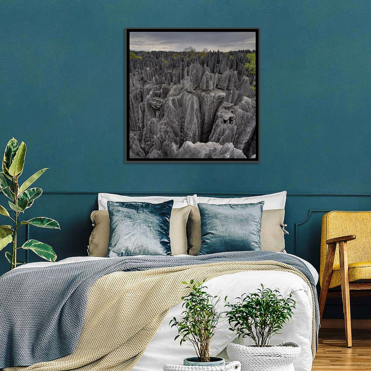Tsingy De Bemaraha Pinnacles Wall Art in a room, square