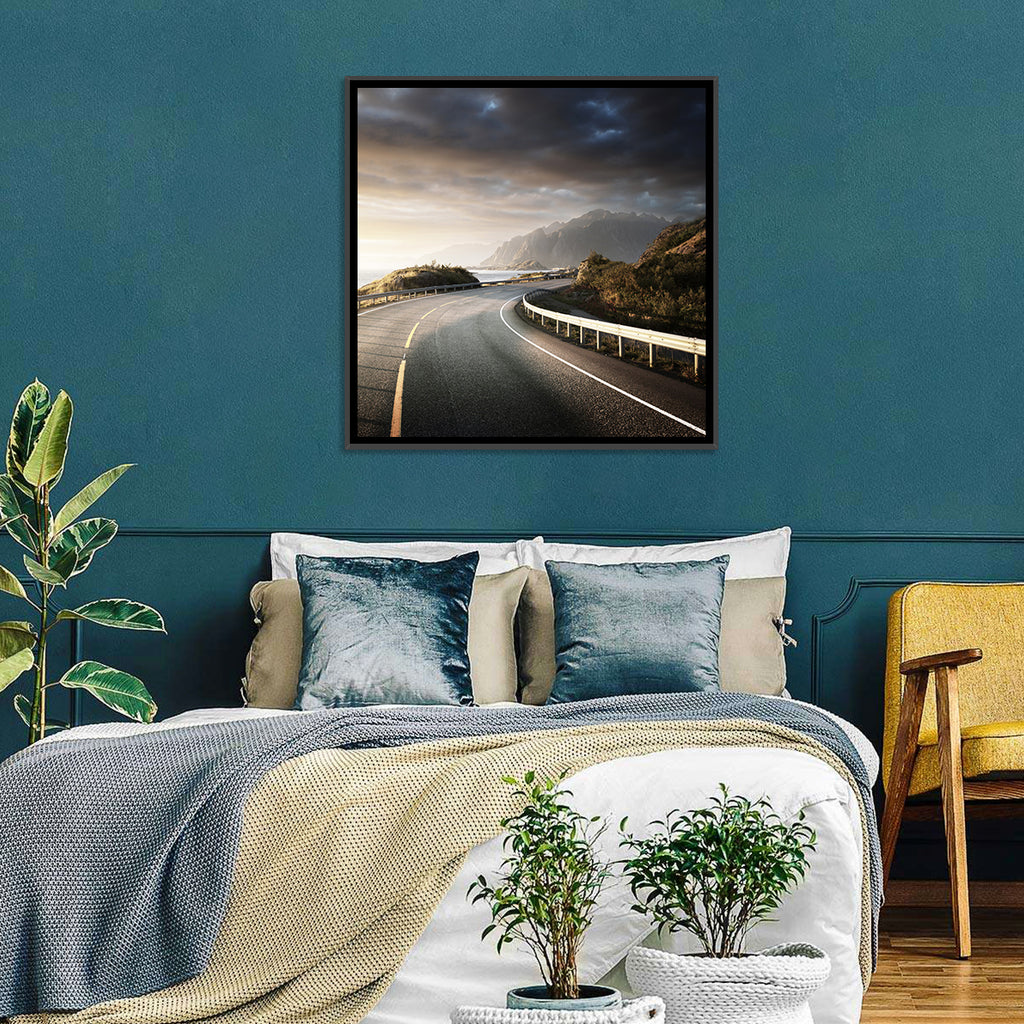 Golden Sunrise Coastal Road Wall Art