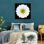 High Contrast Daisy Mandala Pattern Wall Art