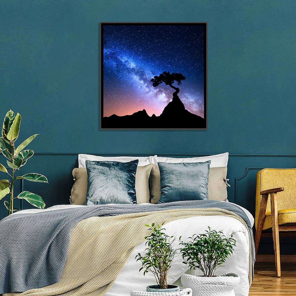 Milky Way Over Mountain Ridge Wall Art