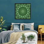 Green Botanical Kaleidoscope Mandala Wall Art