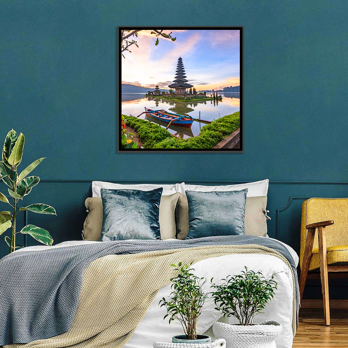 Pura Ulun Danu Beratan Wall Art in a room, square