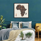 Typographic Africa Map with Country Names Wall Art