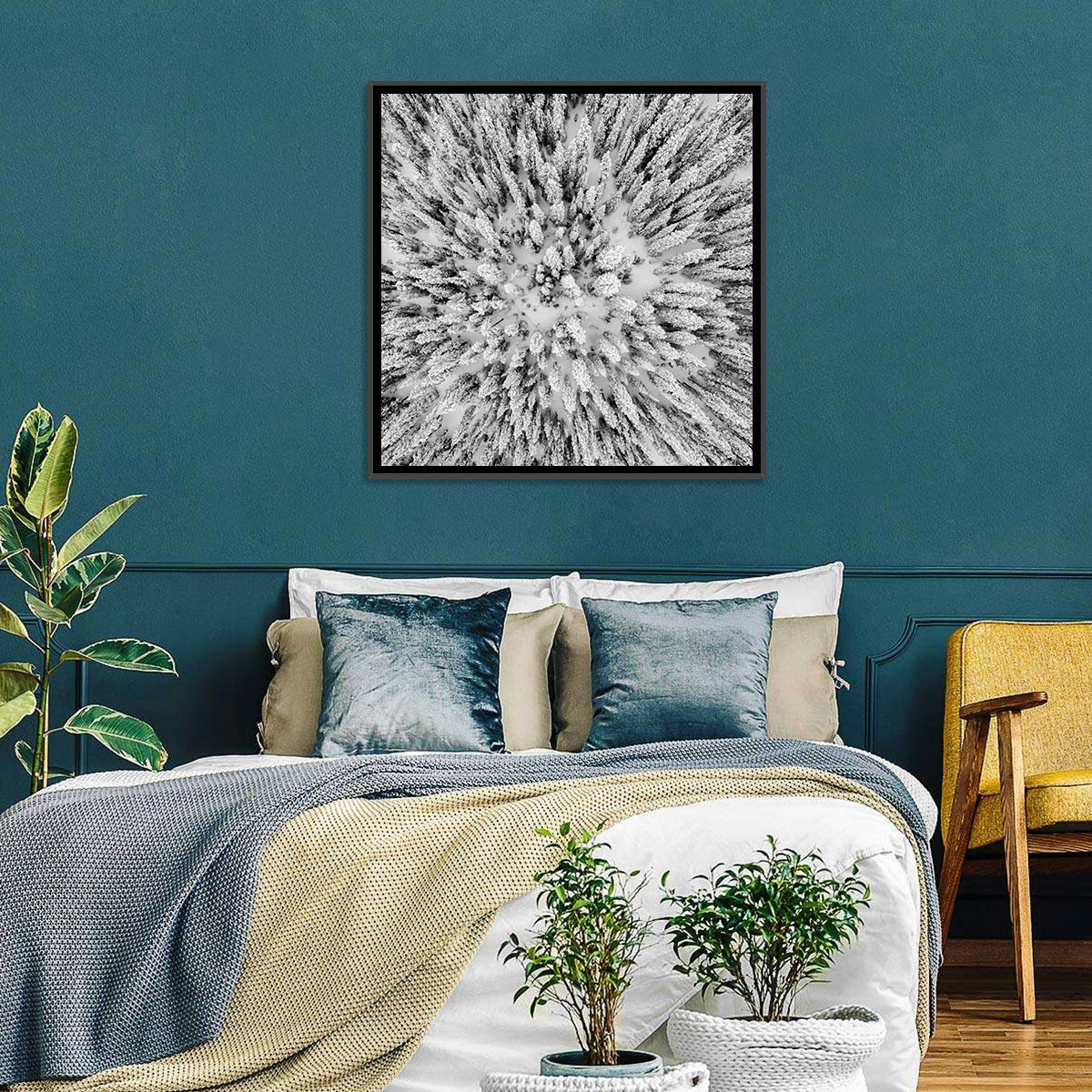 Snowy Aerial Forest Wall Art