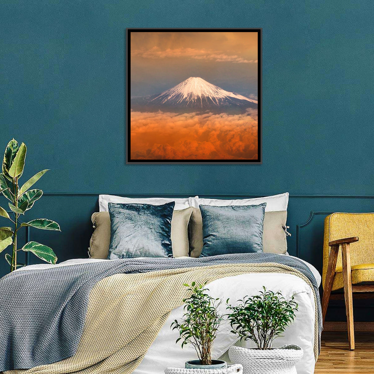 Snow-capped Mount Fuji at Sunset Wall Art