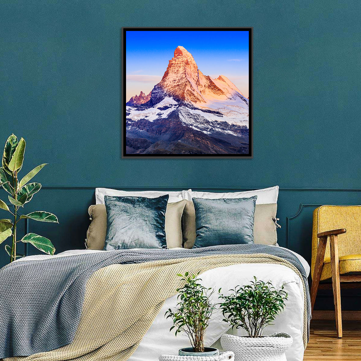 Matterhorn Sunrise Wall Art in a room, square