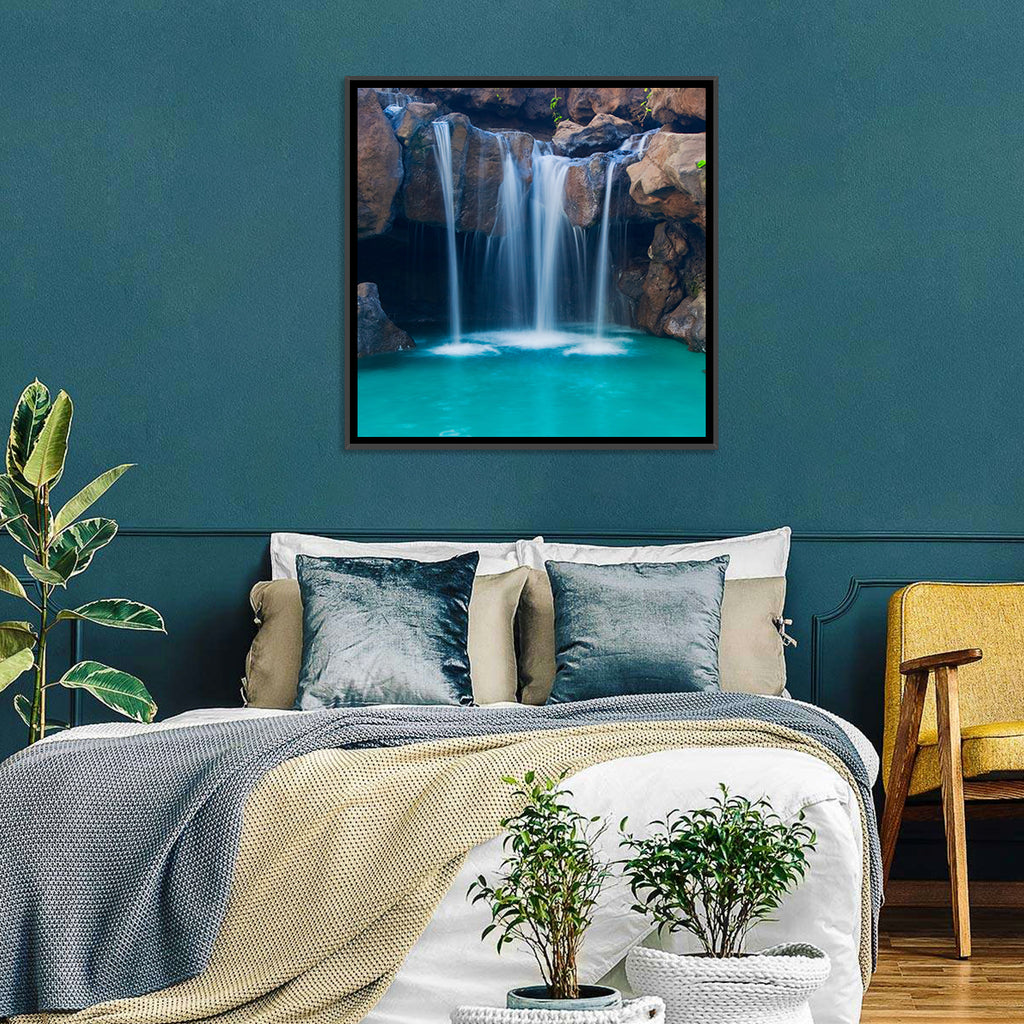 Waterfall Into Turquoise Pool Wall Art