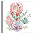 Pink Protea Succulent Bouquet Wall Art