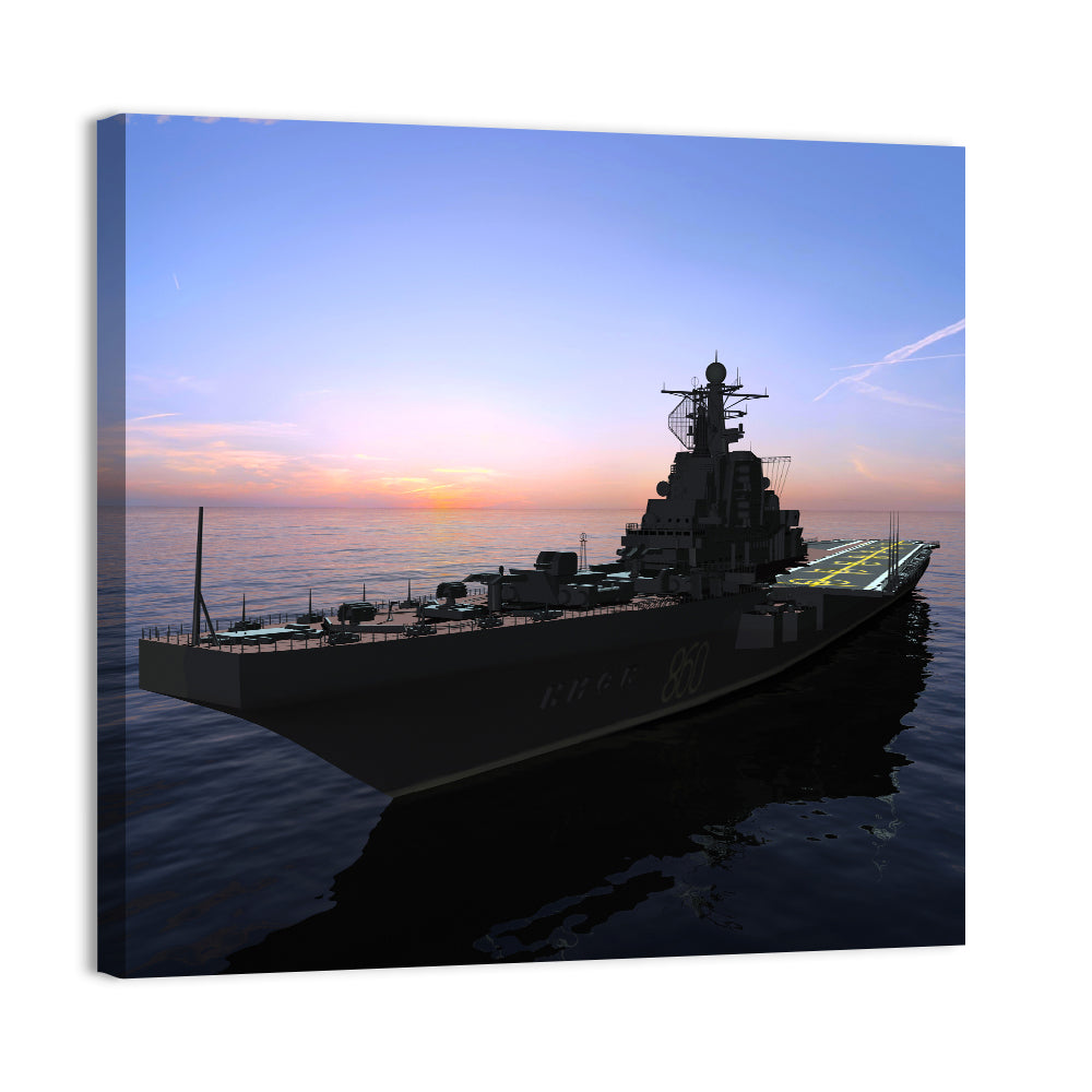 Aircraft Carrier 860 at Dusk Wall Art
