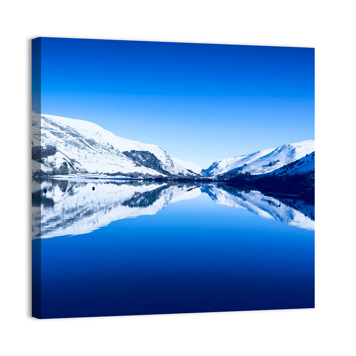 Tal Y Llyn Winter Reflection Wall Art as a canvas print