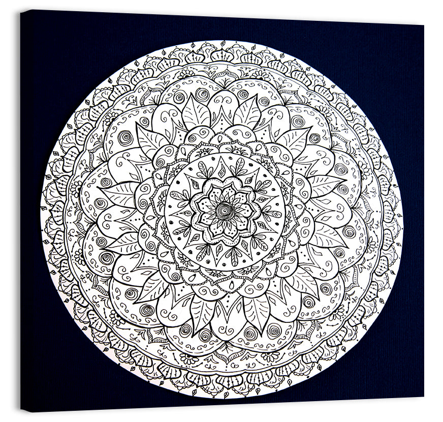 Navy Ornamental Mandala Wall Art