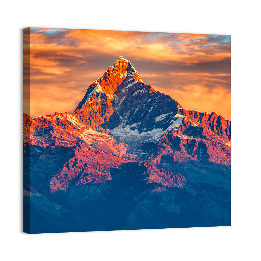 Machhapuchhre Sunrise Over Pokhara Wall Art