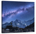 Milky Way Over Snow Capped Peaks Wall Art