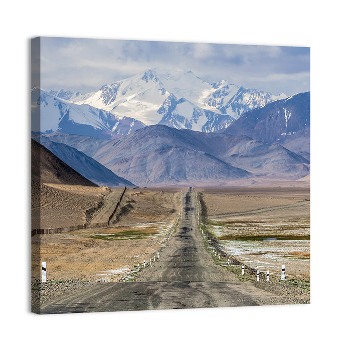 Pamir Mountain Road Wall Art as a canvas print