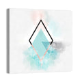 Teal Diamond Minimalist Geometry Wall Art