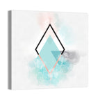 Teal Diamond Minimalist Geometry Wall Art