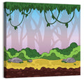 Playful Jungle Path Illustration Wall Art
