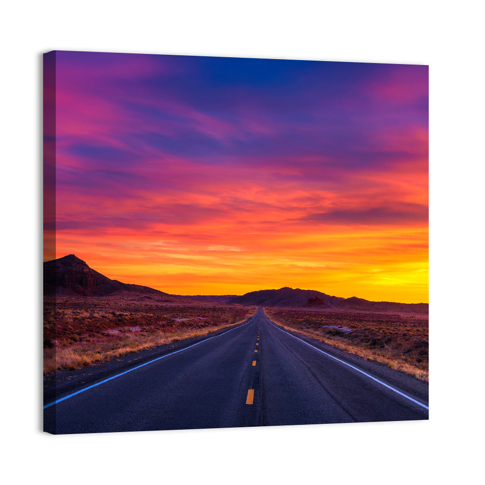 Infinite Road Sunset Wall Art