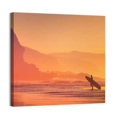 Surfer at Beach Wall Art