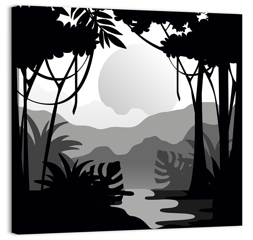 Tropical Jungle Silhouette Wall Art
