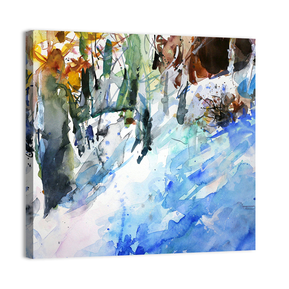 Winter Forest Watercolor Study Wall Art