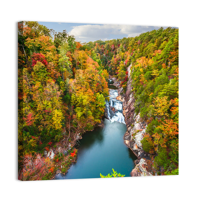 Tallulah Gorge Waterfall Wall Art as a canvas print