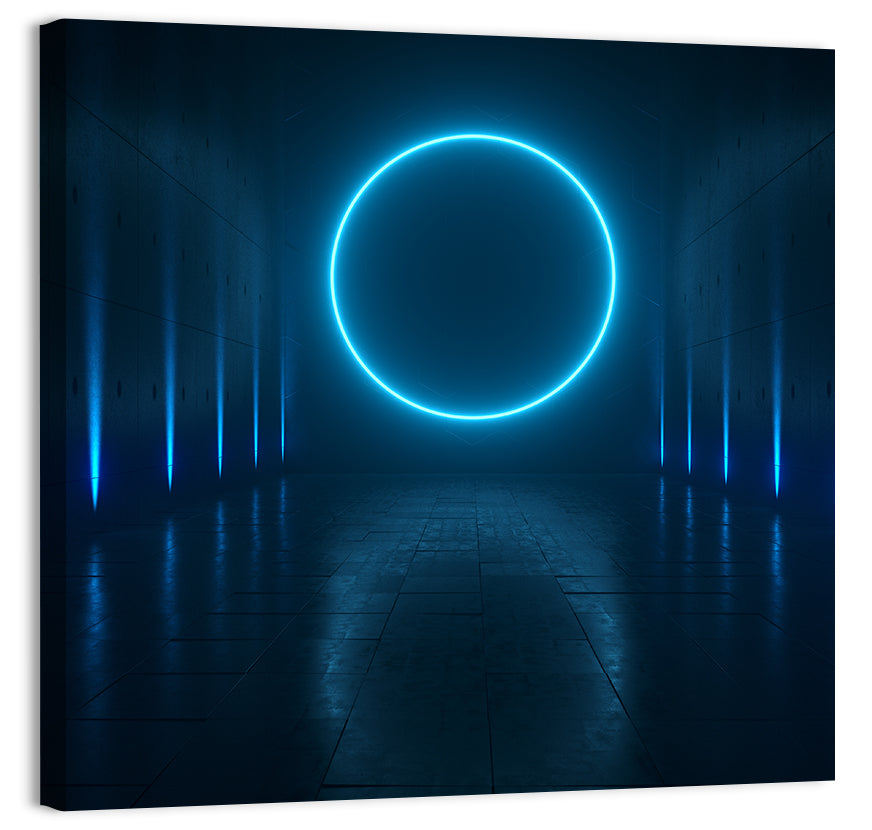 Glowing Neon Corridor Wall Art