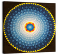 Radiant Blue Sunburst Mandala Wall Art