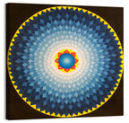 Radiant Blue Sunburst Mandala Wall Art