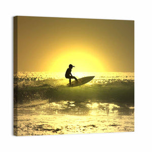 Surfer at Sunset Wall Art