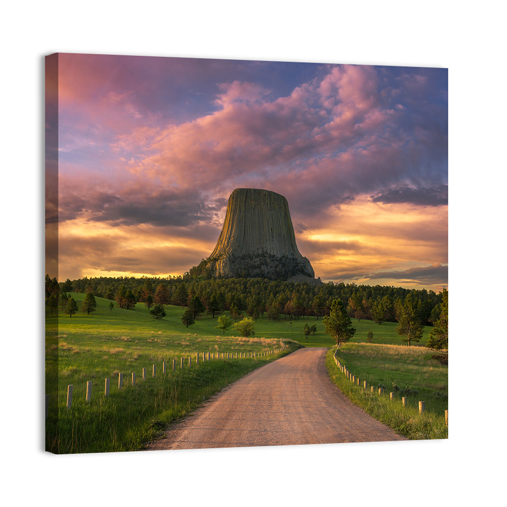 Devils Tower at Sunset Wall Art