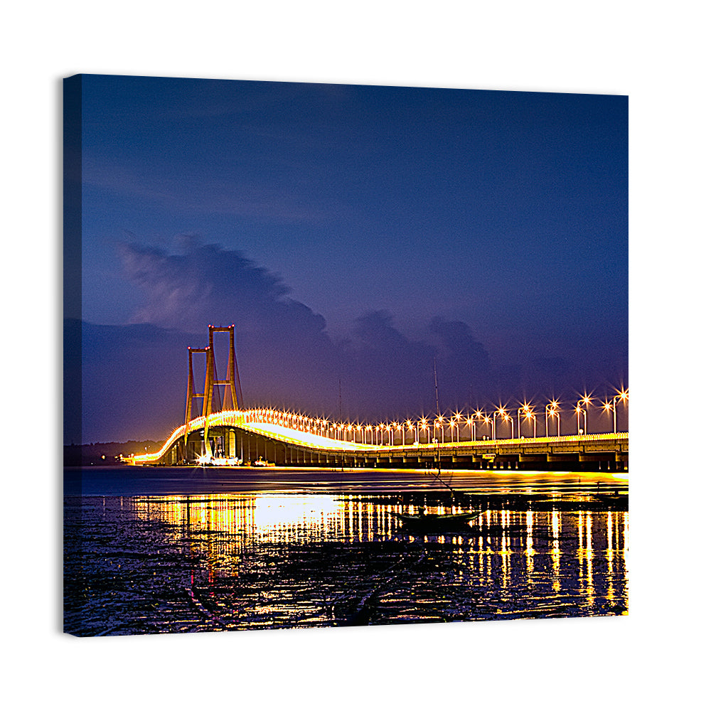 Suramadu Bridge at Dusk Wall Art