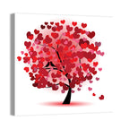 Heart Tree with Kissing Birds Wall Art