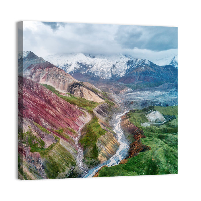 Mount Lenin Glacial Valley Wall Art as a canvas print