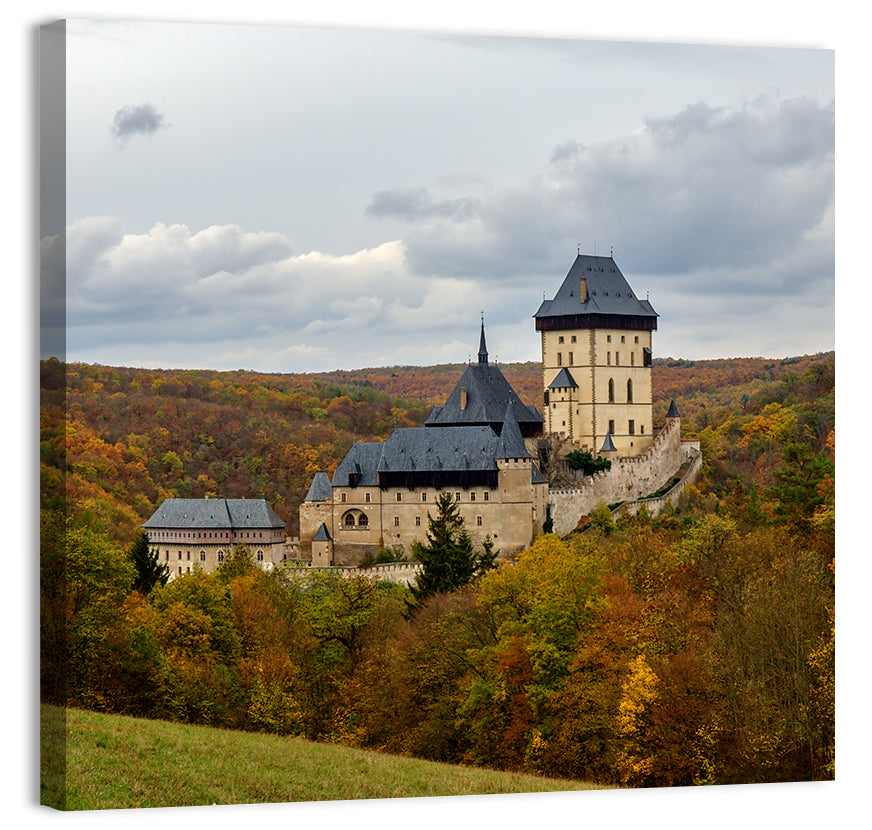 Karlštejn Castle in Autumn Forest Wall Art