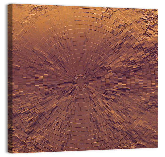 Blocks Focus Copper Rings Wall Art as a canvas print