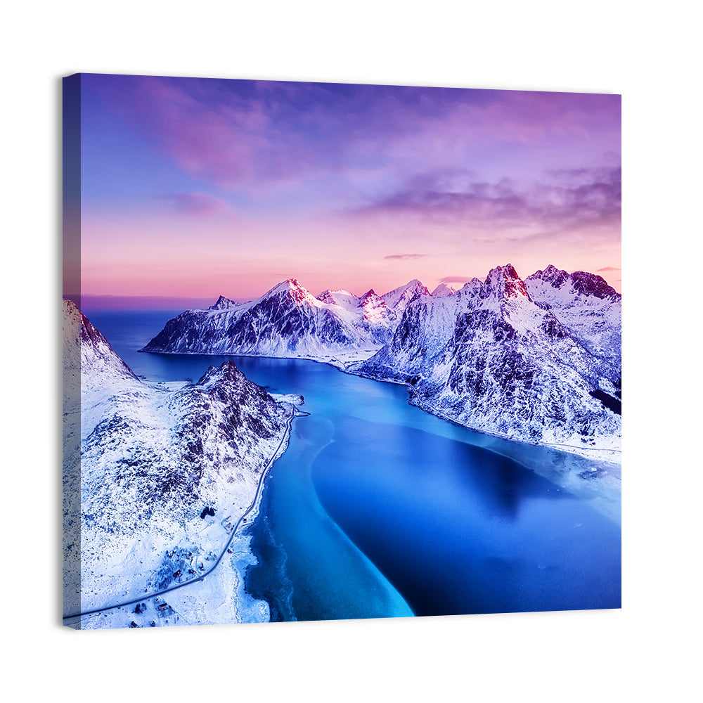 Flakstadpollen Fjord at Sunset Wall Art