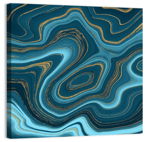 Blue Glitter Abstract Pattern Wall Art