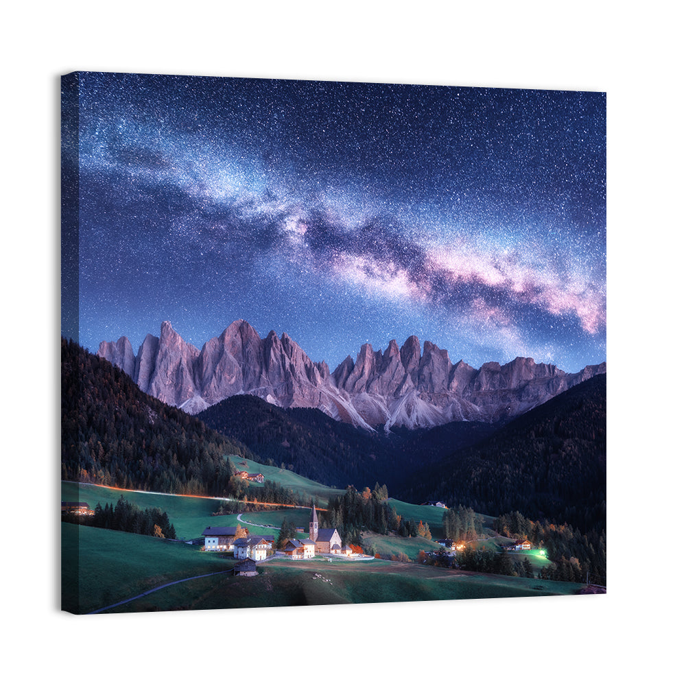 Santa Maddalena Night Sky Wall Art, canvas print, square
