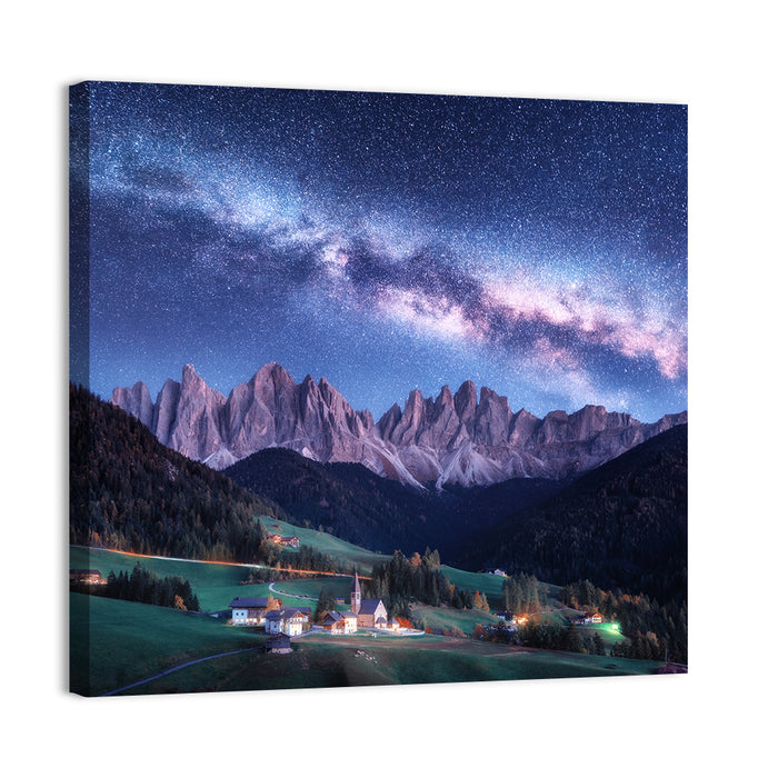 Santa Maddalena Night Sky Wall Art as a canvas print