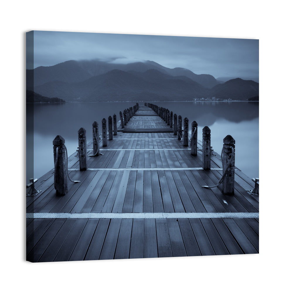 Long Lake Pier at Dusk Wall Art