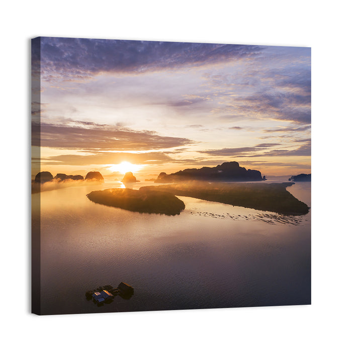 Phang Nga Bay Sunrise Wall Art as a canvas print