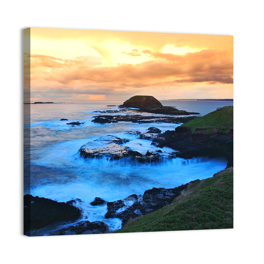 Phillip Island Cliffs at Sunset Wall Art, canvas print, square