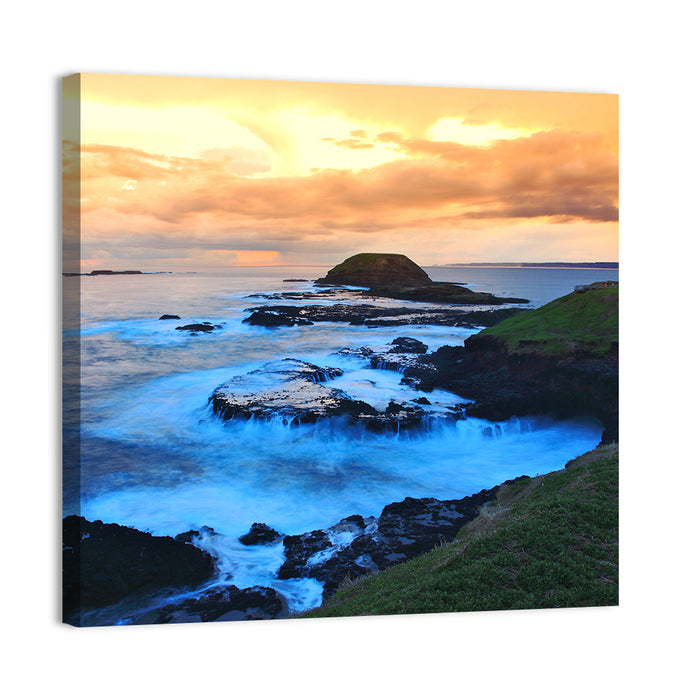 Phillip Island Cliffs at Sunset Wall Art as a canvas print