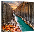 Stuðlagil Canyon Basalt Columns at Golden Hour Wall Art