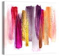 Fuchsia and Gold Brush Strokes Wall Art