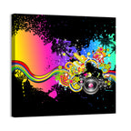 Neon Dj Silhouette Wall Art