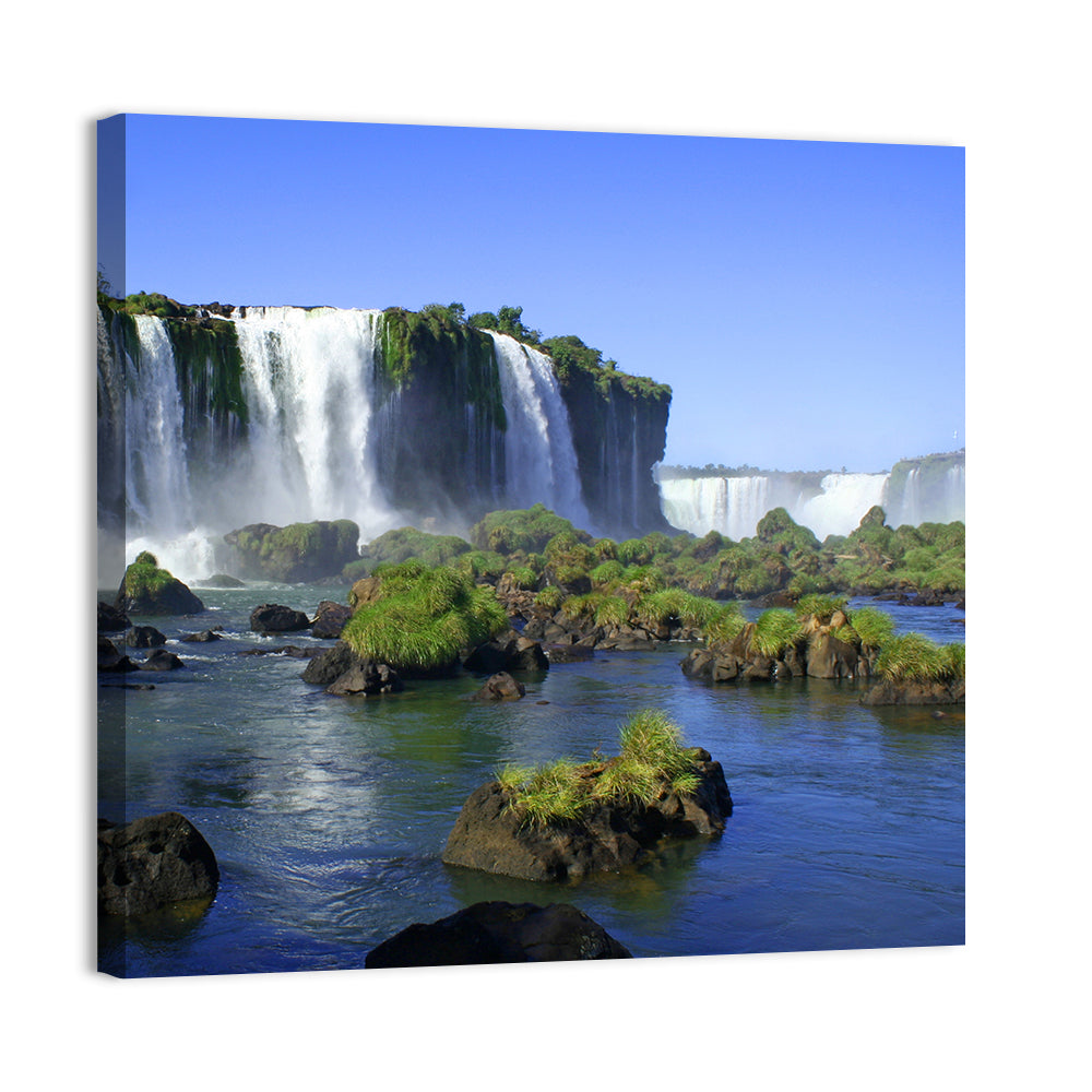 Iguazu Falls Mossy Rocks Wall Art