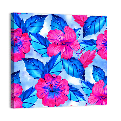 Hibiscus Floral Pattern Wall Art